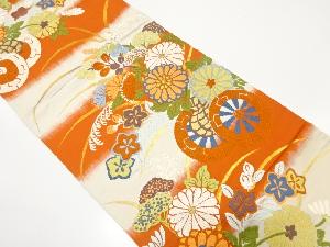 花車模様織り出し　袋帯